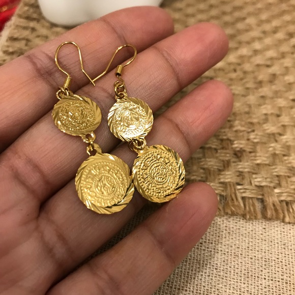 Lira Earrings, Coin Earrings, Dangle and dangle earrings, Middle East Jewelry - Picture 3 of 8